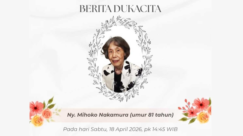 Wife of Former Minister of Agriculture Bungaran Saragih, Mihoko Nakamura, Passes Away at 81